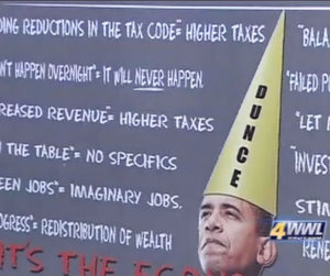 obama dunce sign