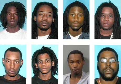 From top left, Jamal "Mall" Harris, (photos via NOPD)