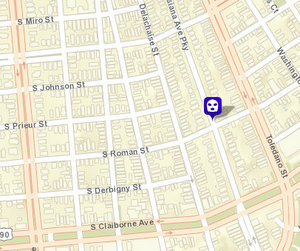 Robbery in the 3200 block of Louisiana Avenue Parkway. (map via NOPD)