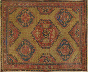 Palace-size Turkish Oushak carpet, measuring 12 feet 9 inches by 16 feet 2 inches, woven early 20th century.
