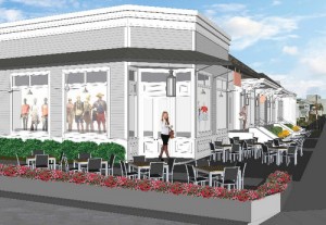 The proposed redevelopment from the corner of Magazine and Nashville. (rendering by Studio WTA architects)