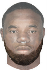 Computer-aided sketch of suspect; not a photograph (via NOPD).