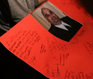 A poster with messages of remembrance for Hector Trochez. (Robert Morris, UptownMessenger.com)