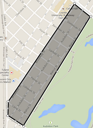 Upper Audubon Security District (map by UptownMessenger.com via Google)