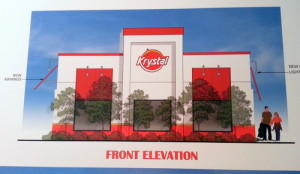 Rendering of the new Krystal burger restaurant planned for South Claiborne Avenue. (Rendering by Mouton Long Turner Architects)