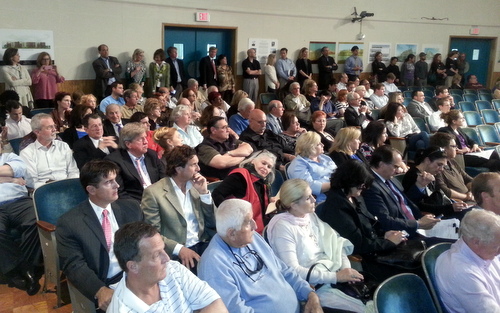 More than 100 people turned out Tuesday for the City Planning Commission hearing on the proposed sale of Newcomb Boulevard. (Robert Morris, UptownMessenger.com)