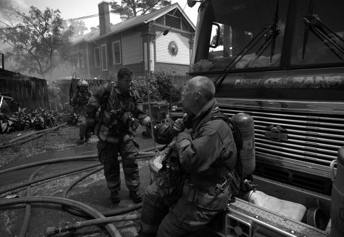 Firefighters battle a blaze on Valmont Street. (photo courtesy of Bob Perrin)