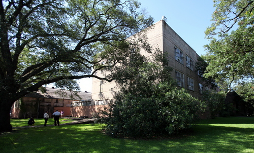 The Priestley campus fills an entire city block off Leonidas Street. (Robert Morris, UptownMessenger.com)
