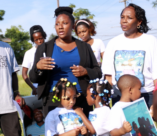 Images from a vigil Thursday afternoon for Anthony David Simon Jr., who was shot to death in February on Monroe Street. (Robert Morris, UptownMessenger.com)