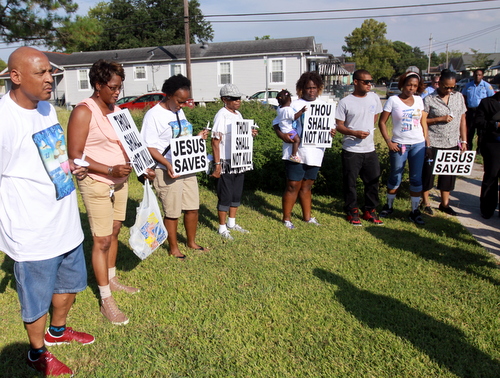 Images from a vigil Thursday afternoon for Anthony David Simon Jr., who was shot to death in February on Monroe Street. (Robert Morris, UptownMessenger.com)
