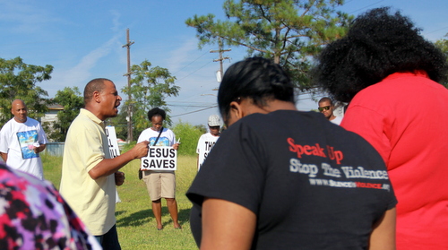 Images from a vigil Thursday afternoon for Anthony David Simon Jr., who was shot to death in February on Monroe Street. (Robert Morris, UptownMessenger.com)