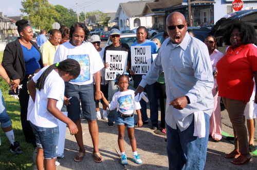 Images from a vigil Thursday afternoon for Anthony David Simon Jr., who was shot to death in February on Monroe Street. (Robert Morris, UptownMessenger.com)