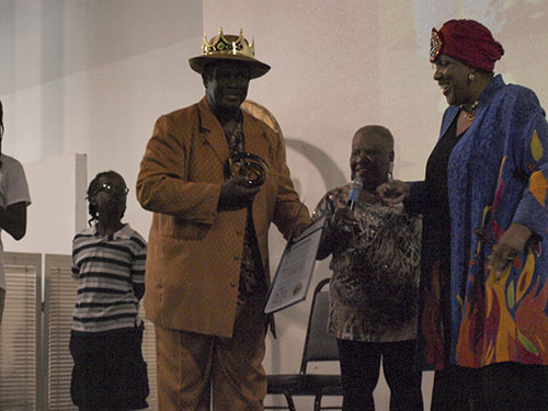 New Orleans R&B legend, Al "Carnival Time" Johnson, received the "Music Heritage Award" at Sunday's ceremony. (Zach Brien, UptownMessenger.com)