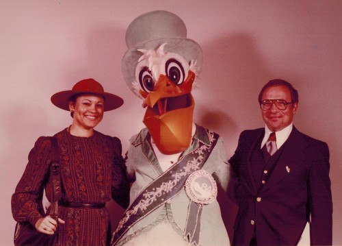 Allan Katz poses with Seymour D'Fair, portrayed by Mark Romig. (photo courtesy of Allan Katz)