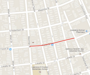 Freret Street will be closed between Marengo and Delachaise streets for a week. (map via Google)