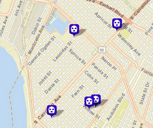 Five armed robberies have been reported in the Carrollton area since Dec. 4. (map via NOPD)