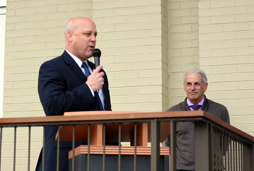 Mayor Mitch Landrieu speaks at the grand opening ceremony at Martin Wine Cellar on Friday, Jan. 30. (Robert Morris, UptownMessenger.com)