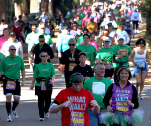 Thousands of runners on St. Charles Avenue during the Rock 'n' Roll Marathon in 2011. (UptownMessenger.com file photo by Sabree Hill)
