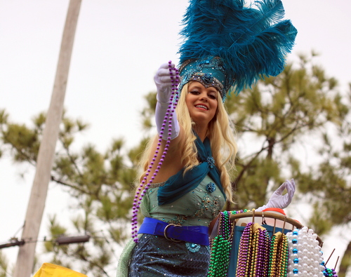 The Krewe of Mid-City "Melusine and Snow Queen" float. (Robert Morris, UptownMessenger.com)