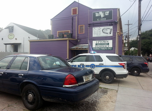 The Uptown Pharmacy at Nashville and Magazine was robbed at gunpoint Tuesday, police say. (Robert Morris, UptownMessenger.com)