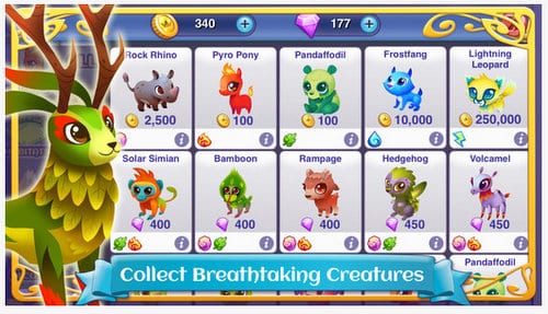 A screenshot from Fantasy Forest Story, one of the many pay-as-you go mobile apps that can allow children to spend thousands of dollars on unsuspecting parents' credit cards. (via apple.com)