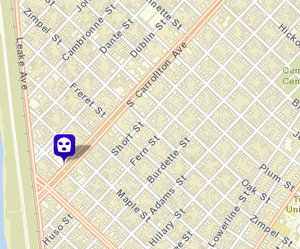 Robbery on South Carrollton. (map via NOPD)
