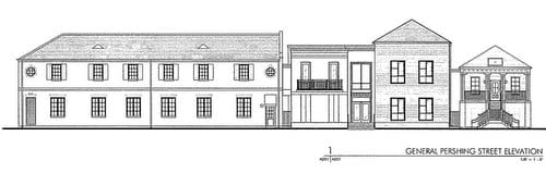 A rendering of proposed early-childhood buildings in the 900 block of General Pershing. (Rendering by Waggoner & Ball architects, via nola.gov)