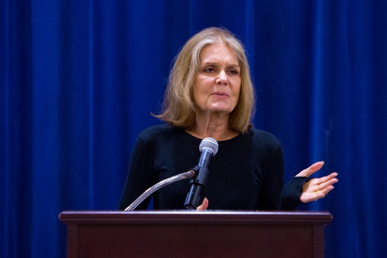 Gloria Steinem speaks at the Jewish Community Center on Sunday afternoon. (Sabree Hill, UptownMessenger.com)