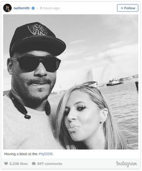 Smith posted a photo of himself at the French Quarter Festival to his official Instagram account around 7:45 p.m. Saturday. (via Instagram)