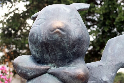 The #Pokemonument, photographed near Coliseum Square in early August, will be auctioned this Sunday. (Robert Morris, UptownMessenger.com)