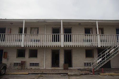 Demolition of the Capri motel began on Tuesday evening. (Zach Brien, UptownMessenger.com)
