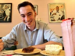 University of Vermont freshman Stephen Tonra contemplates Pecan Pie (Kristine Froeba)