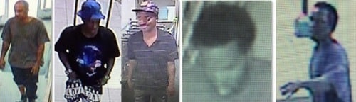 Surveillance images of several men accused of stealing from area pharmacies. See below for details and larger photos. (via NOPD)