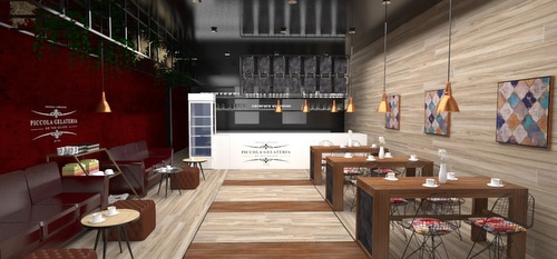 A rendering of the interior of Piccolo Gelateria (courtesy of Ross and Ria Turnbull)