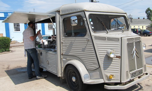 The Bridage truck in the parking lot of Company Burger. (photo by Christy Lorio for UptownMessenger.com)