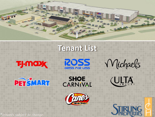 A rendering and tenant list of the Magnolia Marketplace shopping complex planned for South Claiborne Avenue. (via City of New Orleans)