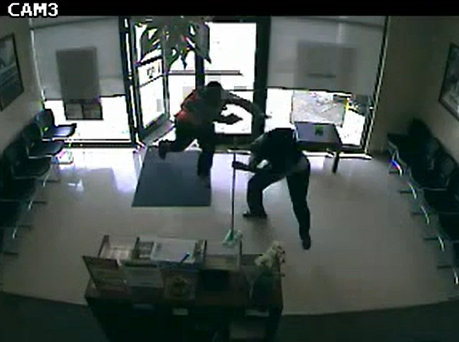 A still image from the video of Monday's robbery. (via NOPD)
