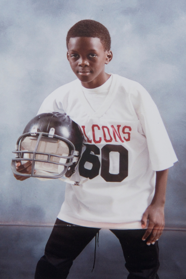 Desmond on his childhood football team.
