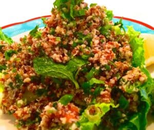 Tabuleh Quinoa Salad over Greens (Kristine Froeba)
