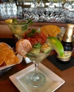 Coctel de Cameron, shrimp, pico, and avocado cocktail (Kristine Froeba)