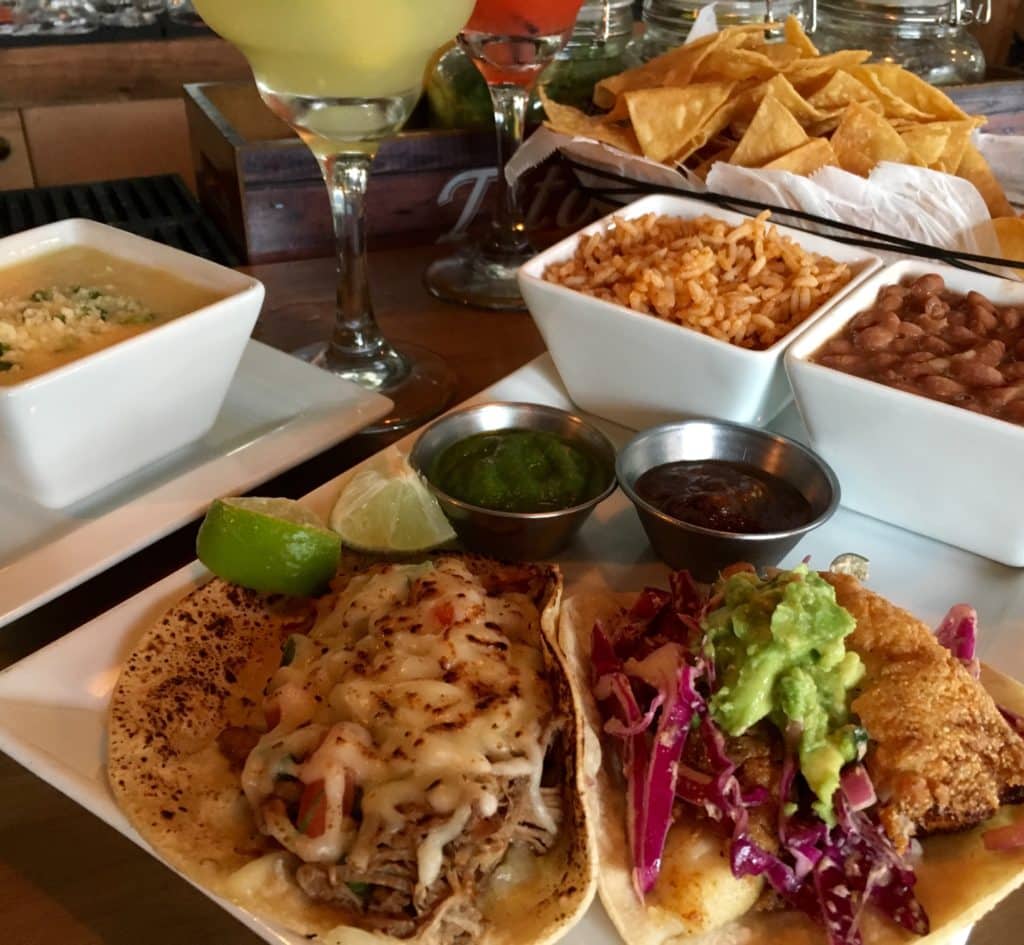 El Fuego Brisket and Flame Torched Jack and Catfish and Chipotle tacos (Kristine Froeba)
