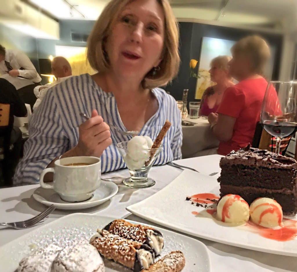 New Orleans local Dianne Hunter overwhelmed with dessert selection (Kristine Froeba)