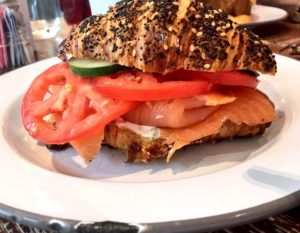Salmon Sandwich on the Everything Croissant (Kristine Froeba)