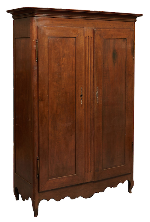 Southern Louisiana Creole Carved Walnut Armoire, 18th c.